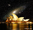 Icon image: galaxy and the Sydney Opera House