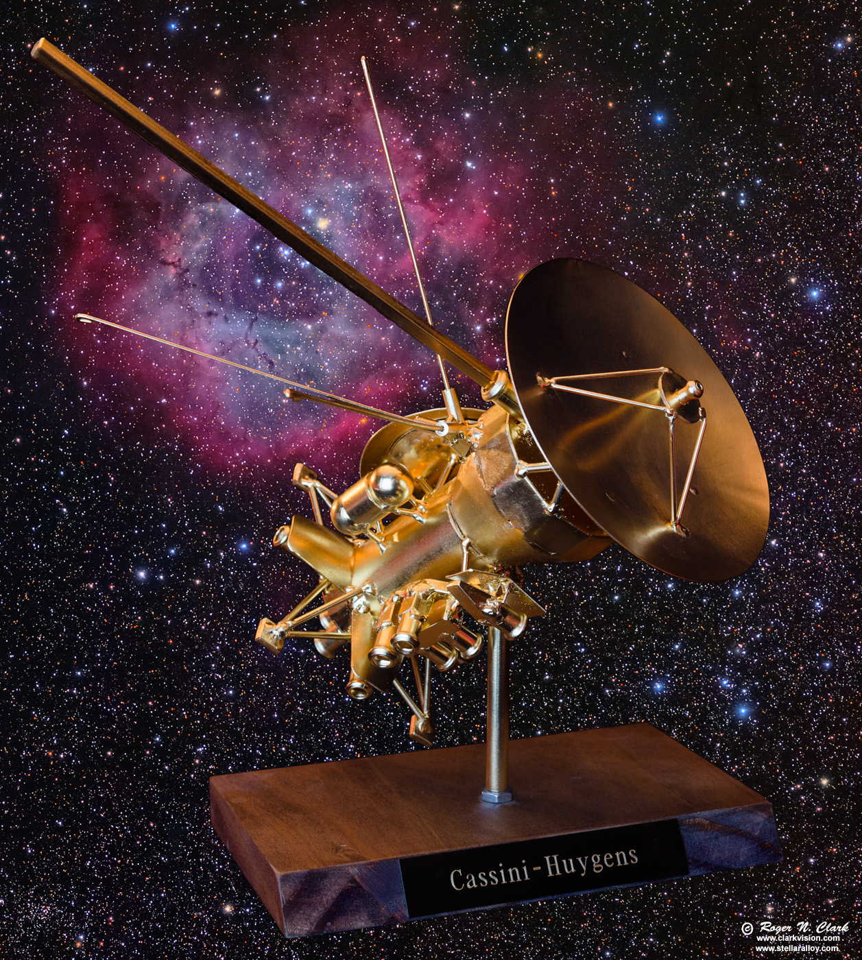 image cassini-spacecraft-model-gold1a+rosette-nebula-1400sw.jpg is Copyrighted by Roger N. Clark, www.clarkvision.com