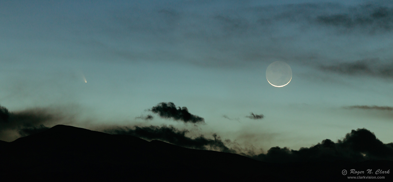 image comet.panstarrs+moon.c03.12.2013.C45I1090-95.c-1280.jpg is Copyrighted by Roger N. Clark, www.clarkvision.com