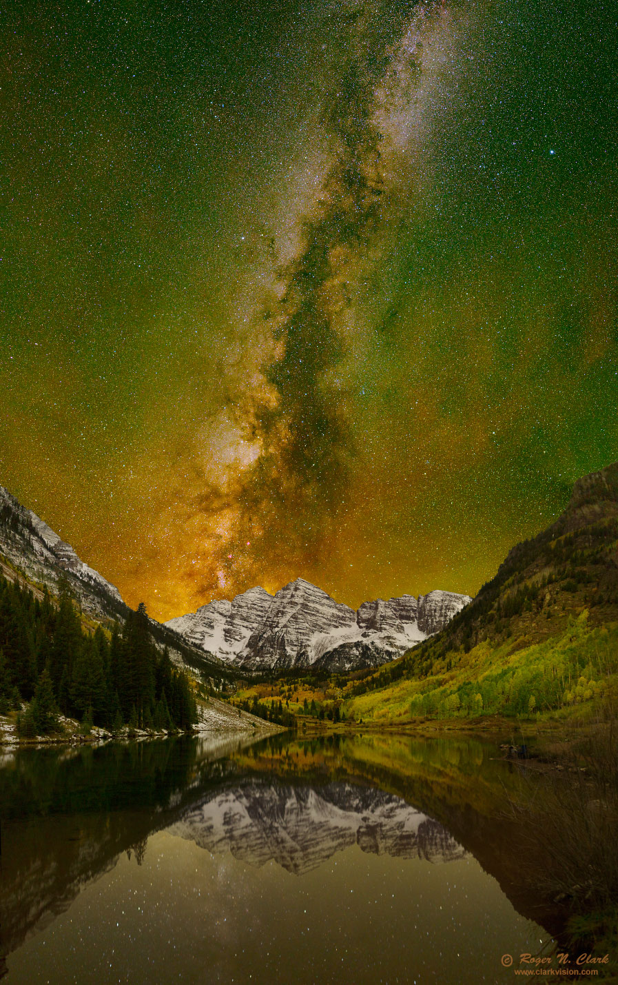 image maroon-bells_nightscape_rnclark_c09.28.2013.o-bin8x8s.jpg is Copyrighted by Roger N. Clark, www.clarkvision.com